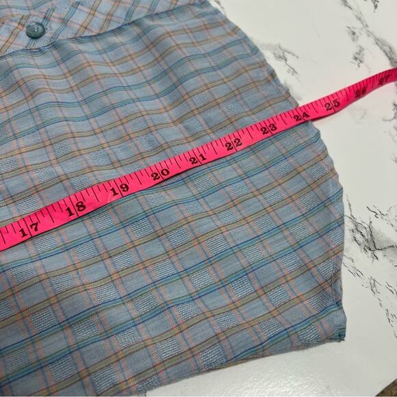 Vintage Carrie Beene plaid ruffle blouse sz 8 - Picture 6 of 6